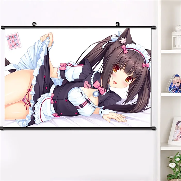 Аниме NEKOPARA Chocolat ванильный Azuki кокосовый настенный Свиток Плакат манга настенные подвесные плакаты модное украшение дома 40*60 см - Цвет: S