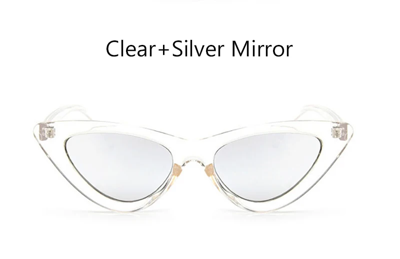 Женские солнцезащитные очки "кошачий глаз", Ретро стиль, сексуальные женские солнцезащитные очки, Ретро стиль, треугольные, кошачий глаз, очки, модные, для путешествий, UV400 - Цвет линз: clear Silver Mirror