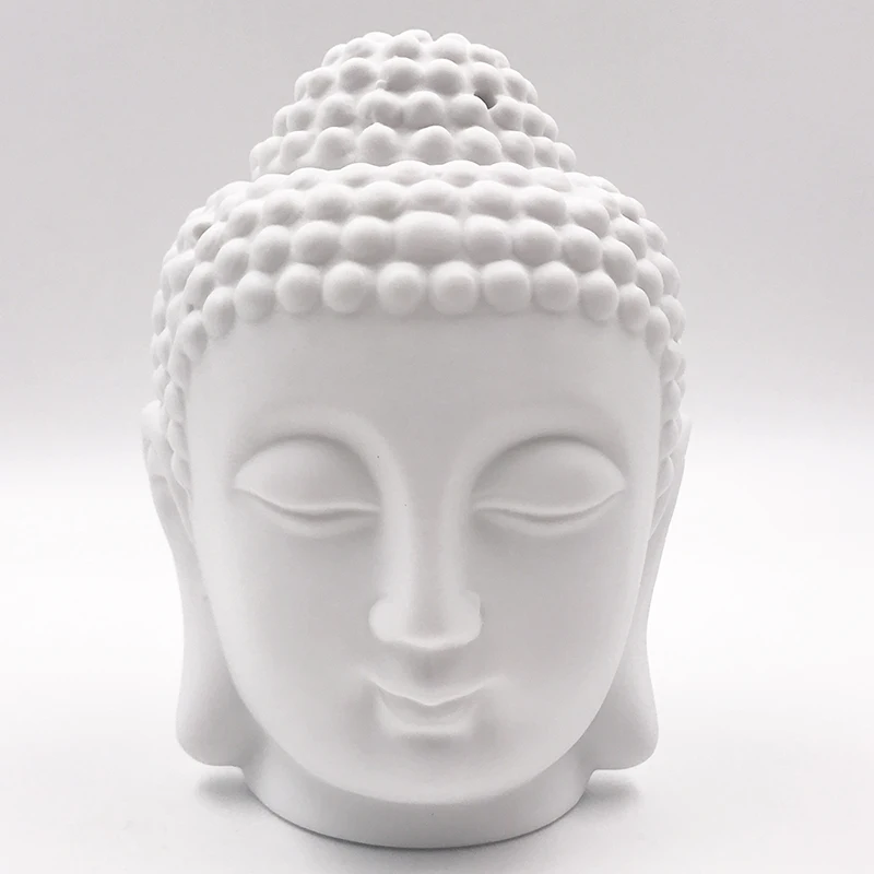 Essential Oil Mudra Crafts Oil Burner Fragrance Melt Candle Warmer Black Buddha Statue Decor for Scented Wax