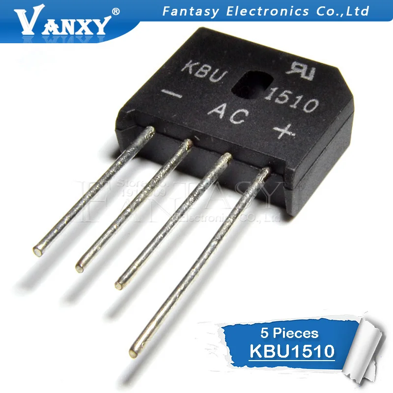 5PCS KBU1510 KBU 1510 15A 1000V diode bridge rectifier new and original