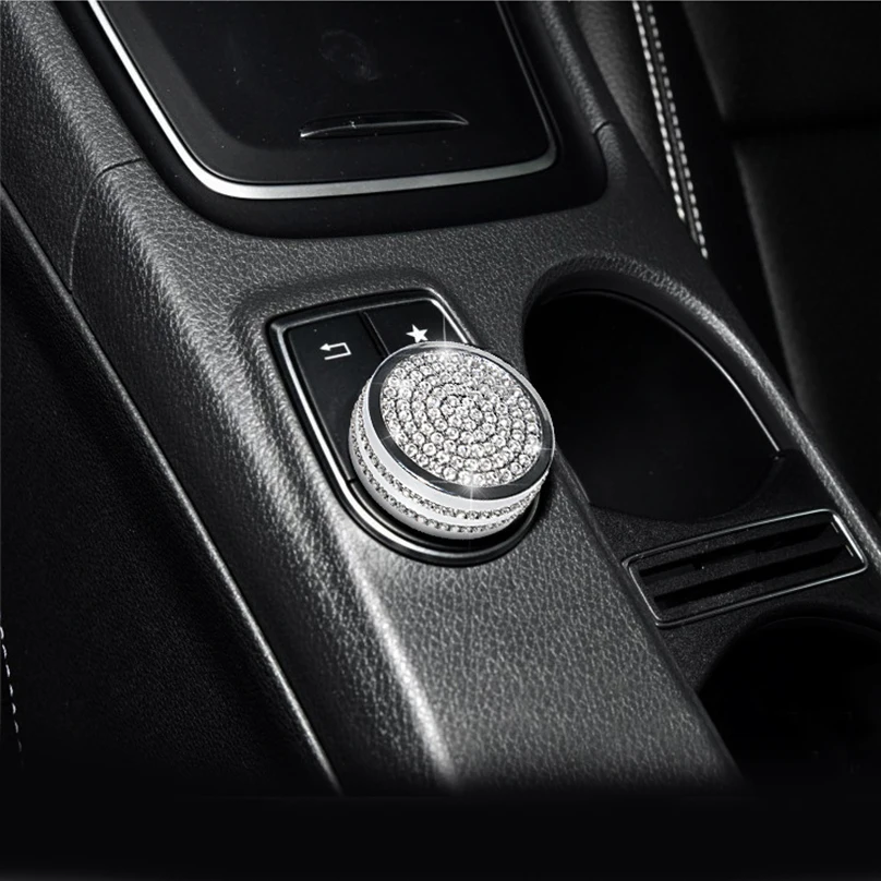 Алмазный Автомобильный Центральный пульт мультимедийная Кнопка декоративное лощеное покрывало для Mercedes Benz A B W212 GLK gla CLA ML GL Class