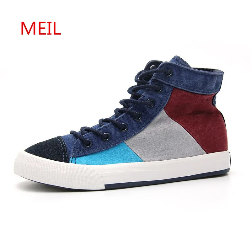 Fashion Breathable Casual Canvas Shoes Men High Top Sneakers Man Outdoor Zapatillas High Quality Men Trainers Shoes Tenis 