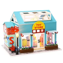 Doll House Miniature Dollhouse Assemble Kit Toy Wooden Toys Shop Furniture House Toys For Children cutebee doll house miniature dollhouse with furniture kit wooden house miniaturas toys for children new year christmas gift
