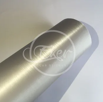 

EKER CAR STICKER 1.52x30M 5FTx98FT Free Shipping Air Bubble Free Brushed Aluminum Silver Car Wrap Vinyl Film Brush Car Sticker