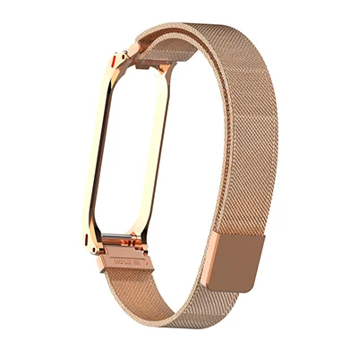 Магнитный металлический браслет для Xiaomi mi band 4, аксессуары для умных часов, браслеты из нержавеющей стали wirst для Xio mi, браслет 4, браслет - Цвет: Rose Gold