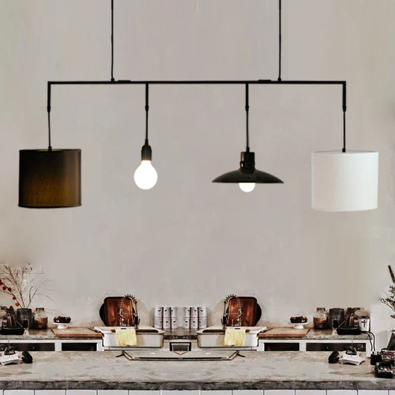 

White Modern Creative Linen lamp shade rustic hemp lamp cover bar pendant light pendant lamp for dining room restaurant kitchen
