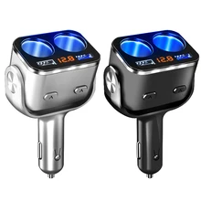 QC3.0+ 2.4A двойной USB разветвитель автомобильного прикуривателя адаптер 90 Вт СВЕТОДИОДНЫЙ монитор напряжения Авто Автомобильный USB переходник