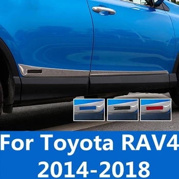 

Modified special exterior side skirt anti-collision strip decoration car door bright strip For Toyota RAV4 2014-2018