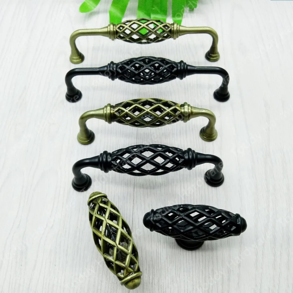 Black Vintage Antique Bronze Cabinet Handles Hollow Out Birdcage Handles Drawer Knobs Wardrobe Door Pullers Furniture Handle Black Vintage Antique Bronze Cabinet Handles Hollow Out Birdcage Handles Drawer Knobs Wardrobe Door Pullers Furniture Handle