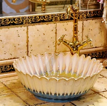 Jingdezhen Ceramic wash basin wash basin counter basin artistic basin wash basin of the Mediterranean basin counter basin ceramic bathroom washbasin art basin wash basin fashion basin
