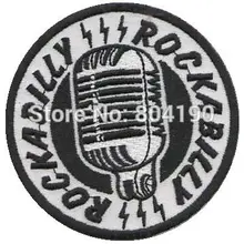 РОКАБИЛЛИ МИКРОФОН Музыкальная Группа ЛОГОТИП Вышитые УТЮГ ПО и ПРИШИТЬ Патч Heavy Metal Нестандартная конструкция патч доступен