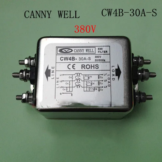

CW4B-30A-S EMI фильтр мощности 380V 30A винтовой интерфейсный фильтр электрическое оборудование