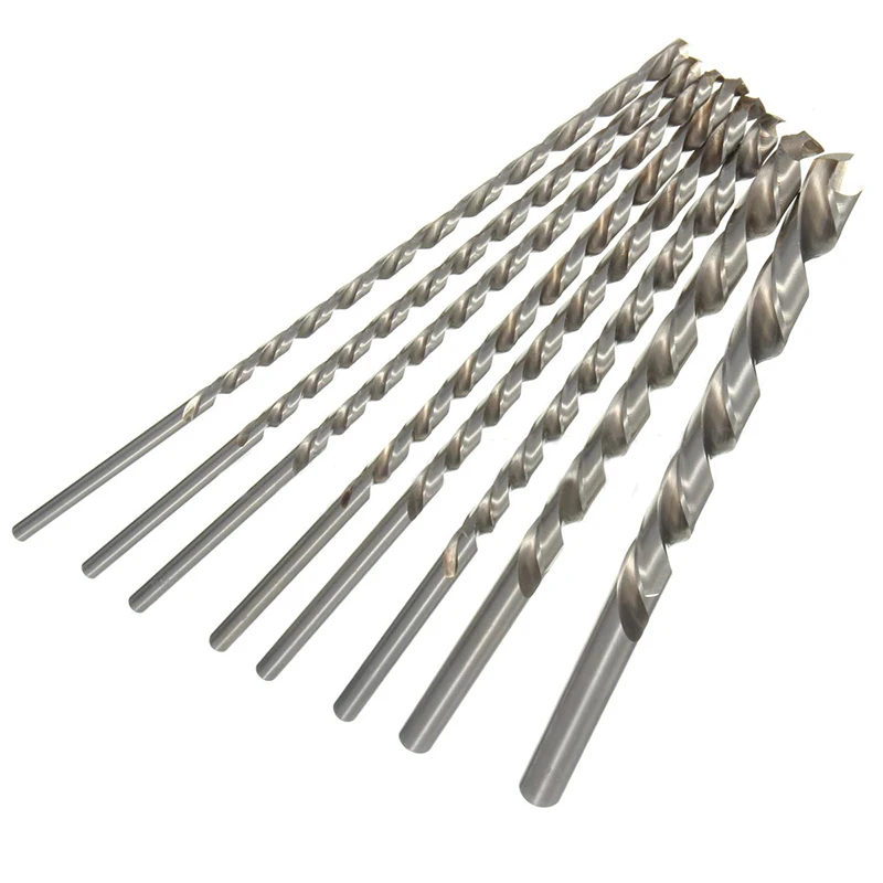 1pc HSS 200mm Straight Shank Round Twist Drill Bit for Metal Power Tools 4-10mm