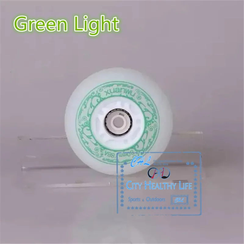 Super High Brightness 72 72mm blue green LED Flash Shining Inline Skates Wheel for Kids Children Adult Roller Patines