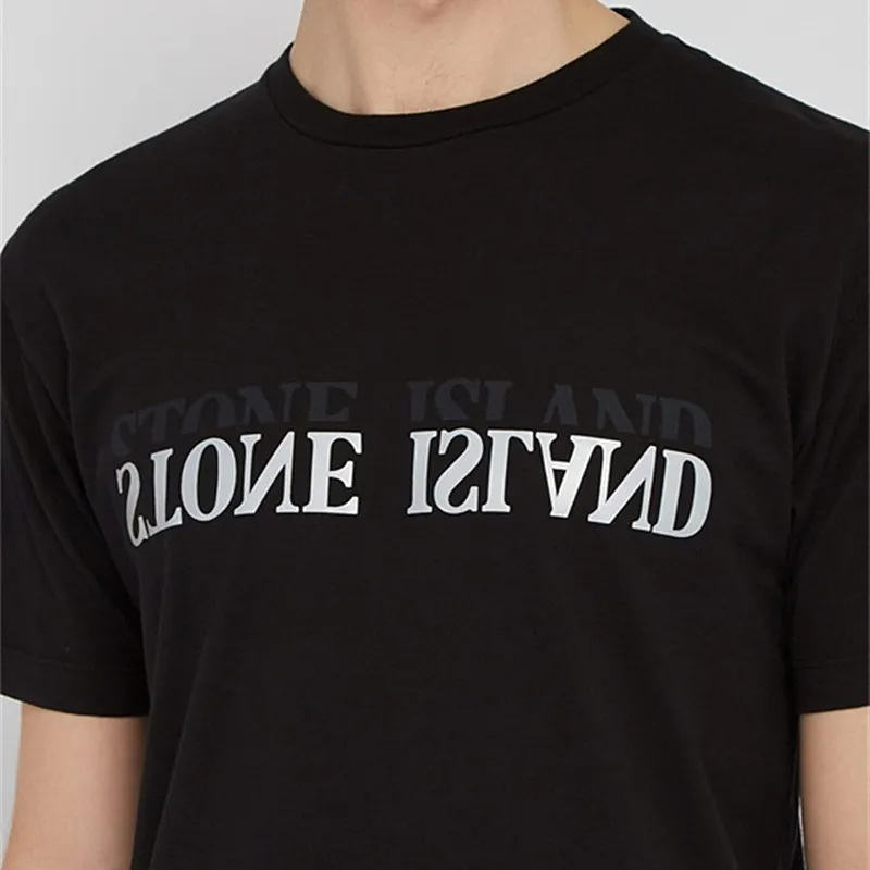 

Is land reverse logo t-shirt streetwear kanye west embroidery brand t shirts hip hop harajuku funny tee punk casual tops tshirt