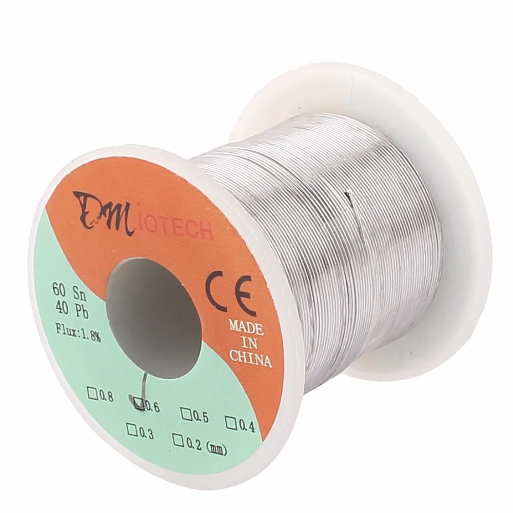 

Welding Iron Wire Reel 200g FLUX 1.8% 0.6mm 60/40 Tin Lead Line Rosin Core Flux Solder Soldering Wire Roll