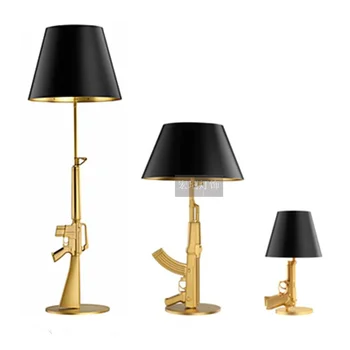 

Nordic Gold AK47 Table Lamps for Kids Room Fixtures Home Loft Decor Desk Lamp Bedroom Bedside Lamp Resin LED Stand Desk Light