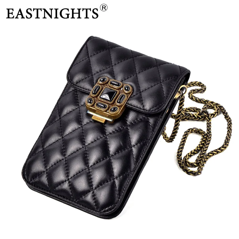 

EASTNIGHTS Top Quality Sheepskin Phone Bag Vintage Women Shoulder Bags Crossbody Bags For Women Mini Messenger Bag