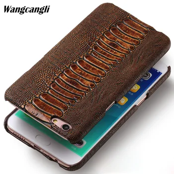 

cowhide ostrich foot texture phone case for OPPO R15 phone case Genuine leather phone protection case for oppo f7 case series