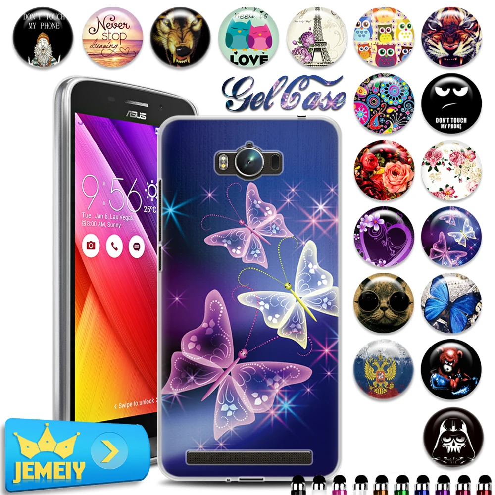 UV Printed Soft Gel TPU Case For Asus zenfone Max ZC550KL 5000 5.5'' Selfie ZD551KL ZE500KL tempered glass For Asus series
