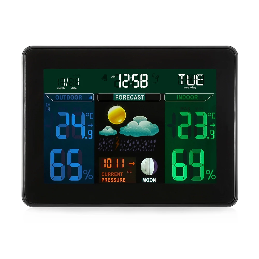 Excelvan Digital Weather Station Temperature Clock Wireless Thermometer