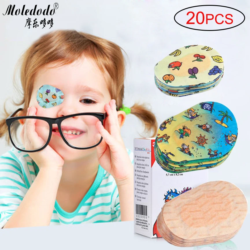 

20PCS Children's Amblyopia Eye Patch Color Amblyopia Eye Mask Full Cover Monocular Correction Training Eyeshade D30