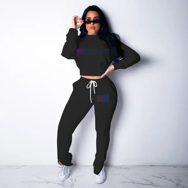 Summer Print Tracksuits Women Two Piece Set Street Tops And Jogger Set