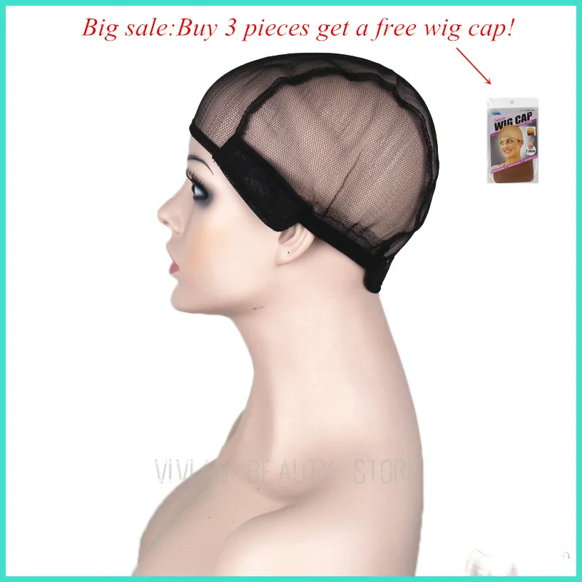

Free shipping wig cap for making wigs stretch weaving net cap black color medium size high quality guarantee
