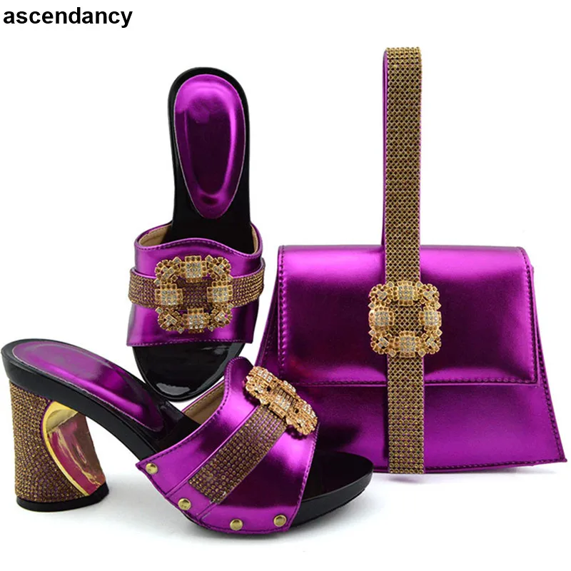 Mode Zomer Hoge Hakken Schoenen voor Vrouwen Italiaanse Schoen en Tas Set voor Party In Vrouwen Plus Size Schoenen Vrouwen hak Elegante Pumps Mode Zomer Hoge Hakken Schoenen voor Vrouwen Italiaanse Schoen en Tas Set voor Party In Vrouwen Plus Size Schoenen Vrouwen hak Elegante Pumps