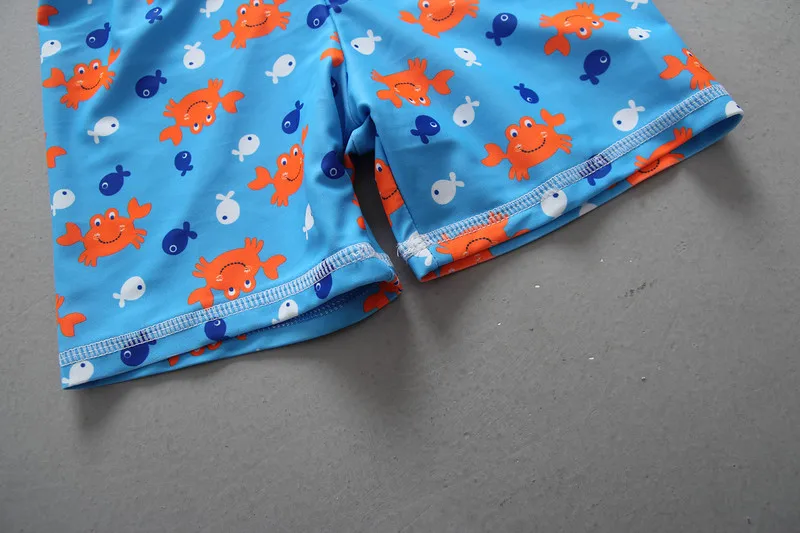 Terno de Natação Upf50 + Manga Bebê Menino Banho Caranguejo Impressão Erupção Conjunto Gurad 3 Peças Meninos Maiô Longa Beachwear Camisa Troncos Chapéu 21 gurad 3 peças meninos maiô upf50 +