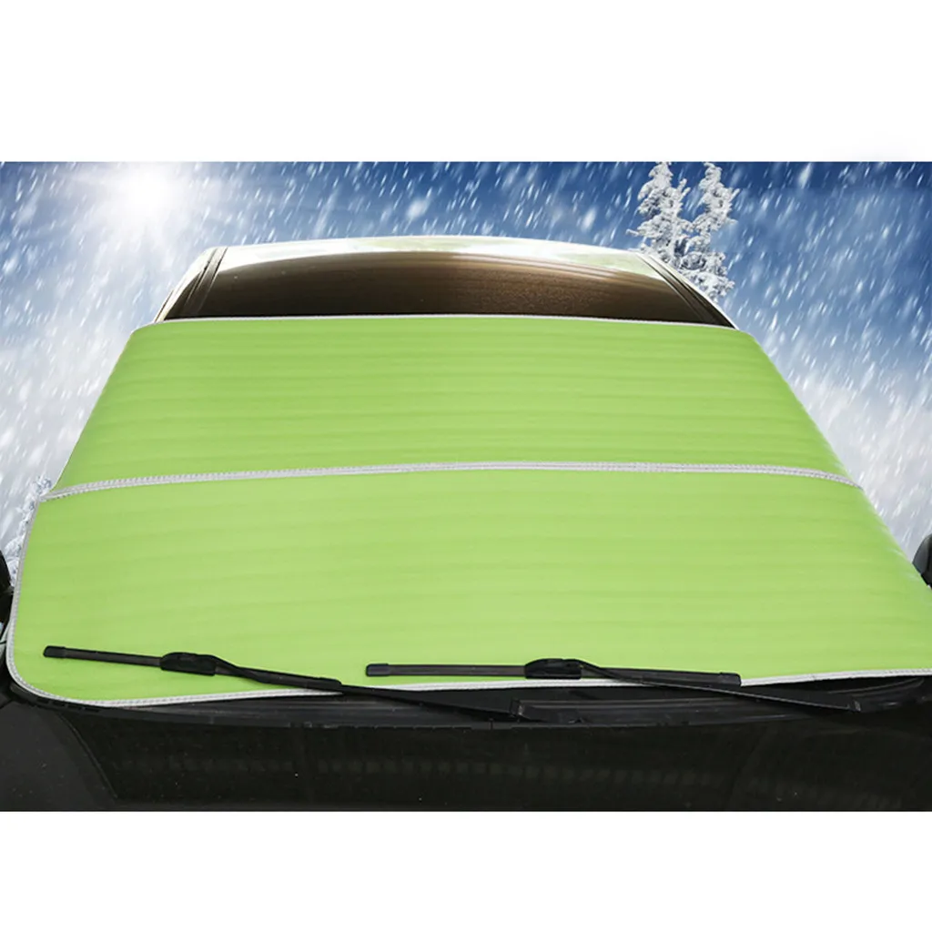 Солнцезащитный козырек для окна автомобиля, складной посеребренный Светоотражающий козырек для лобового стекла автомобиля, защита от УФ-лучей, защита от снега/мороза/льда, занавес J20 - Цвет: Green