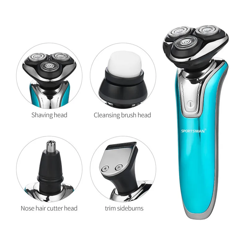 Murah 4 In 1 Basah Kering Mesin Cukur Isi Ulang Alat Cukur Listrik Portabel Listrik Pisau Cukur untuk Pria Jenggot Hidung Telinga Pemangkas grooming Kit