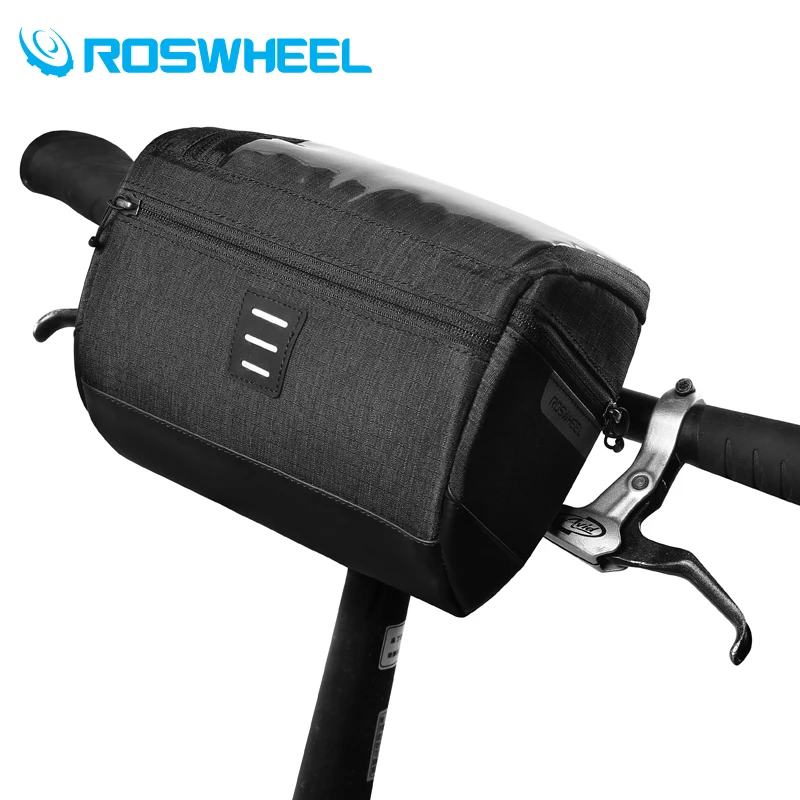 

ROSWHEEL Bicycle Head Bag Pvc Touch Screen Bavigation Bags For Bicycle Nylon Rainproof Hand Bag Bike Accessories Bicycle Basket