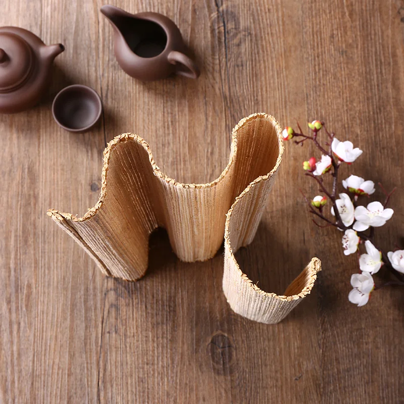  33*48cm Bamboo Rectangular Straw Curtain Table Cushion Tea Cup Pads Bowl Cushion Pot Plate Mats