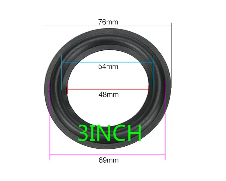GHXAMP динамик резиновый объемный ремонт 3 дюйма 4 дюйма 5 дюймов 6,5 8 дюймов динамик сабвуфер аксессуары общие складные края Diy - Цвет: 3 inch