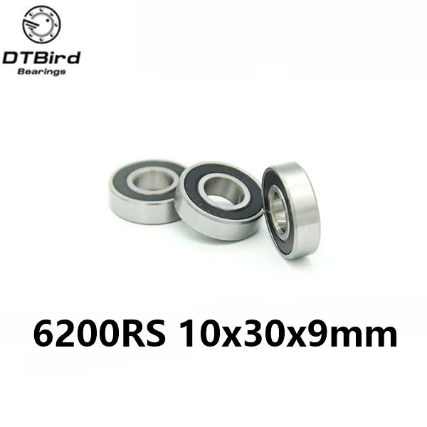 

1PCS 6200-2RS 10X30X9mm Hybrid ceramic SI3N4 ball Bearings/Bike Bearings 6200 RS bicycle Bearing