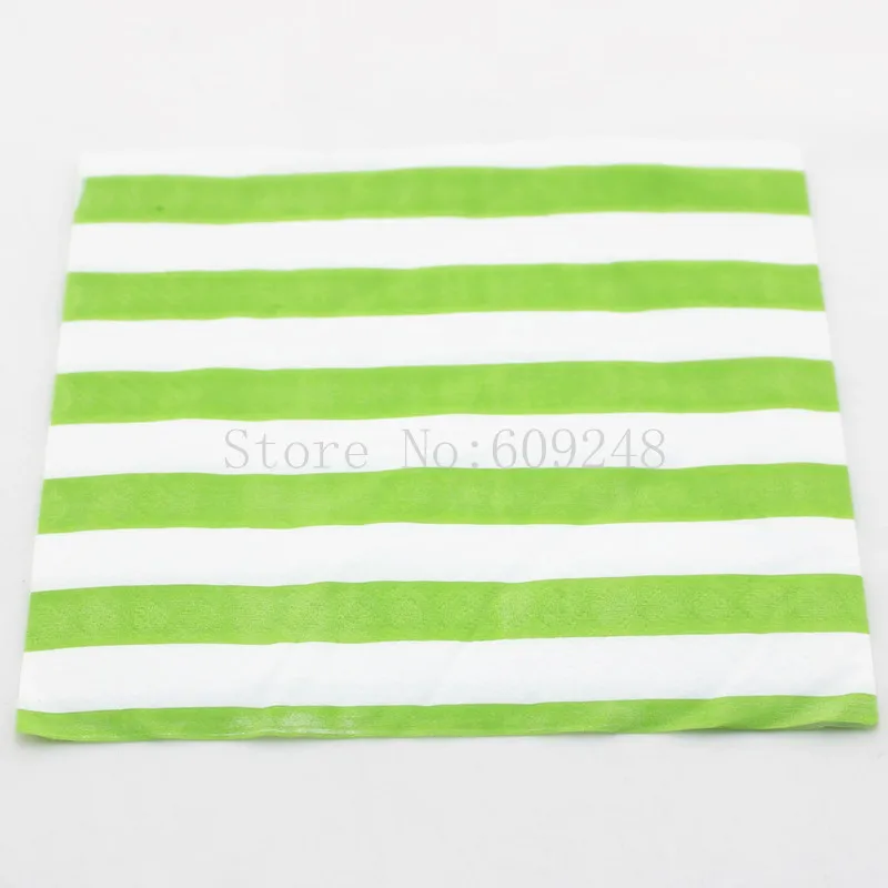 80pcs Birthday Wedding Decoration Green Striped Personalized Paper