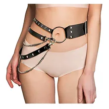 2019 New Punk Gothic Faux Leather Belt Metal Chain Ring Waist Strap Street Dance Decor Long Tassels Pin Buckle trendy 2019 New Punk Gothic Faux Leather Belt Metal Chain Ring Waist Strap Street Dance Decor Long Tassels Pin Buckle trendy