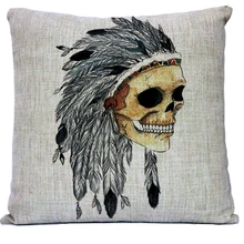Дизайн окрашенный череп льняная подушка мультфильм наволочки Декор для дома диванные подушки