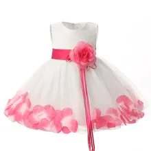 Bébé Fille Premier Anniversaire Tenues Fleur Party Girl Porter Dress Pétales Nouveau-Né Bebes Vêtements Infant Toddler Fille Robes De Baptême