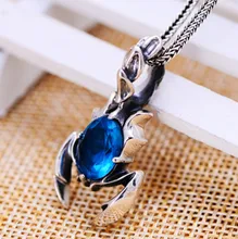 Thai Silver retro Thai silver jewelry wholesale s925 silver blue crystal pendant scorpion pendant men and women free shipping retro sterling silver jewelry pendant universe galaxy moon pendant for men and women fashion creative thai silver pendant tsp249