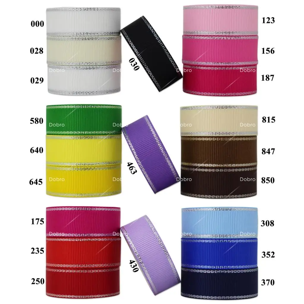 Мм 6 9 16 25 38 мм Серебряный металлический край Grosgrain лента для DIY ремесла Свадебная подарочная упаковка вечерние 21 Цвета доступны не смешанные