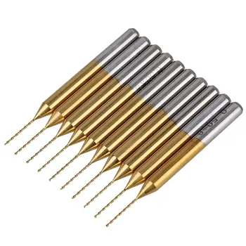 

3.175mm Shank Dia 0.5mm Blade Dia Gold Titanium Coated Carbide PCB Jewelry Tools CNC Drill Bit Router 10pcs