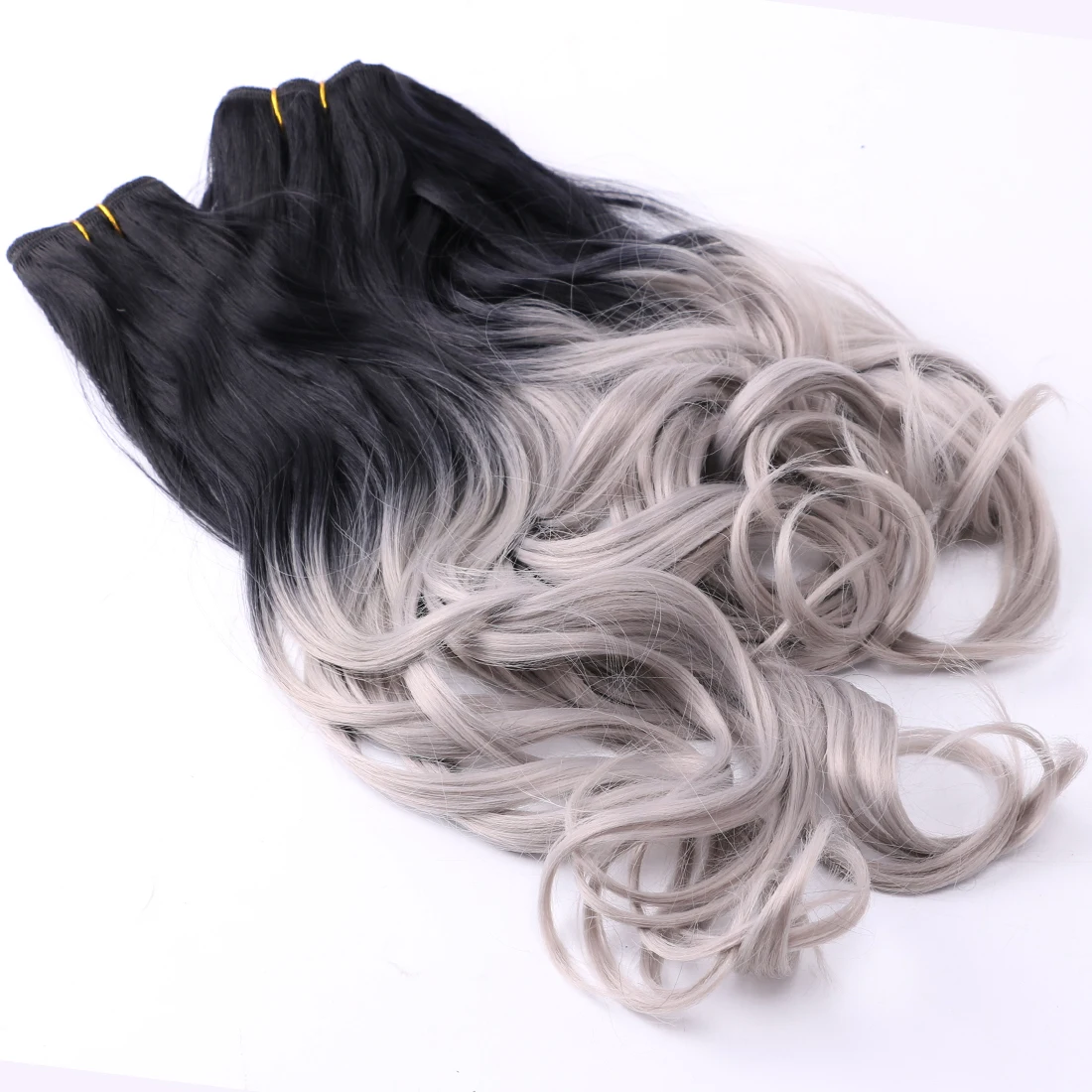 Каштановые и золотистые натуральные волнистые синтетические волосы для наращивания 16 18 20 дюймов доступны высокотемпературные пучки волос Tissage