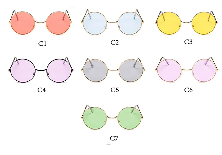 DCM, модные женские круглые солнцезащитные очки, металлическая оправа, фиолетовые, Красные линзы, женские, фирменный дизайн, солнцезащитные очки Oculos UV400