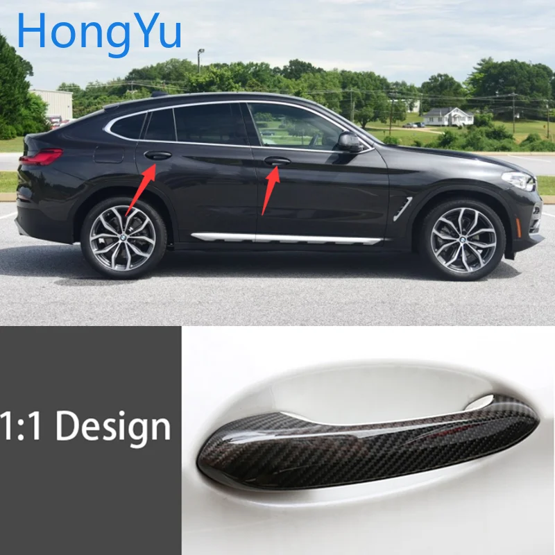 100% натуральное углеродное волокно авто наружная Дверная ручка Крышка для BMW x4 x4M