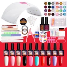 Набор для маникюра гель-лаком 36 Вт лампа для 10 цветов лак для ногтей Гель-лак наборы набор для ногтей УФ Набор для гелевого маникюра Набор для ногтей инструменты для маникюра Набор