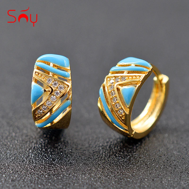 

Sunny Jewelry Trendy Jewelry Hoop Earrings For Women Copper Jewelry Cubic Zirconia Geometric Earrings For Anniversary Jewelry