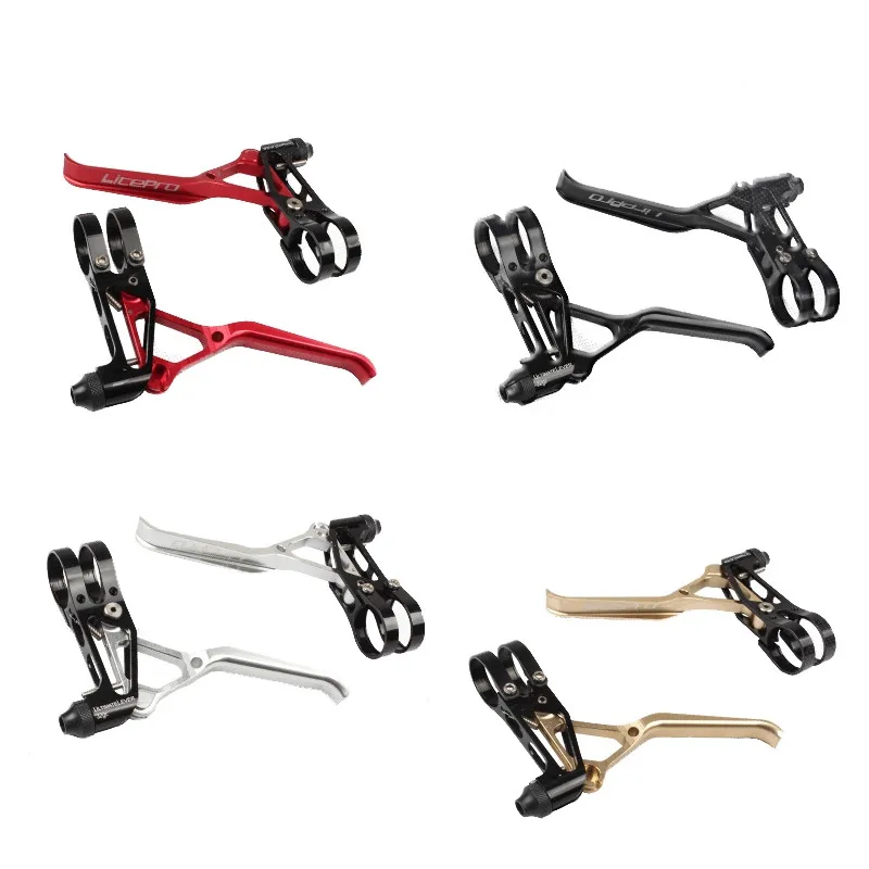 LITEPRO 1pair Road BMX Mountain Bike Aluminium Brake Lever Levers 64g Black Red