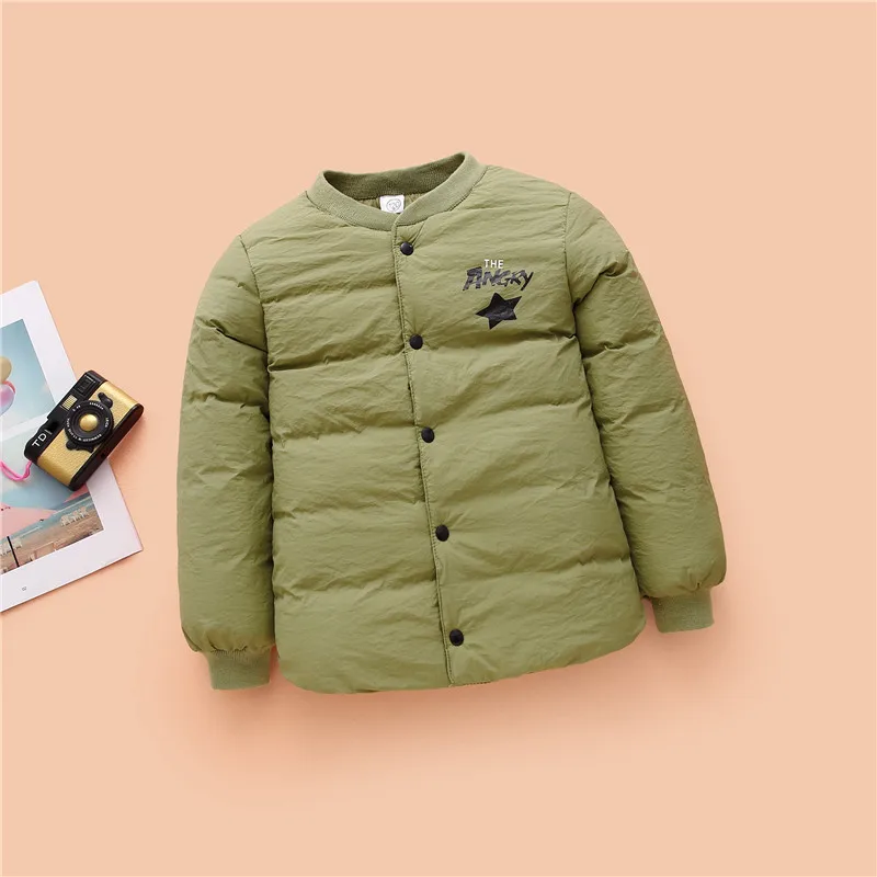 

Winter 2019 korean style boys girls fashion solid color cotton-padded clothes kids all-match warm soft casual Parkas coats